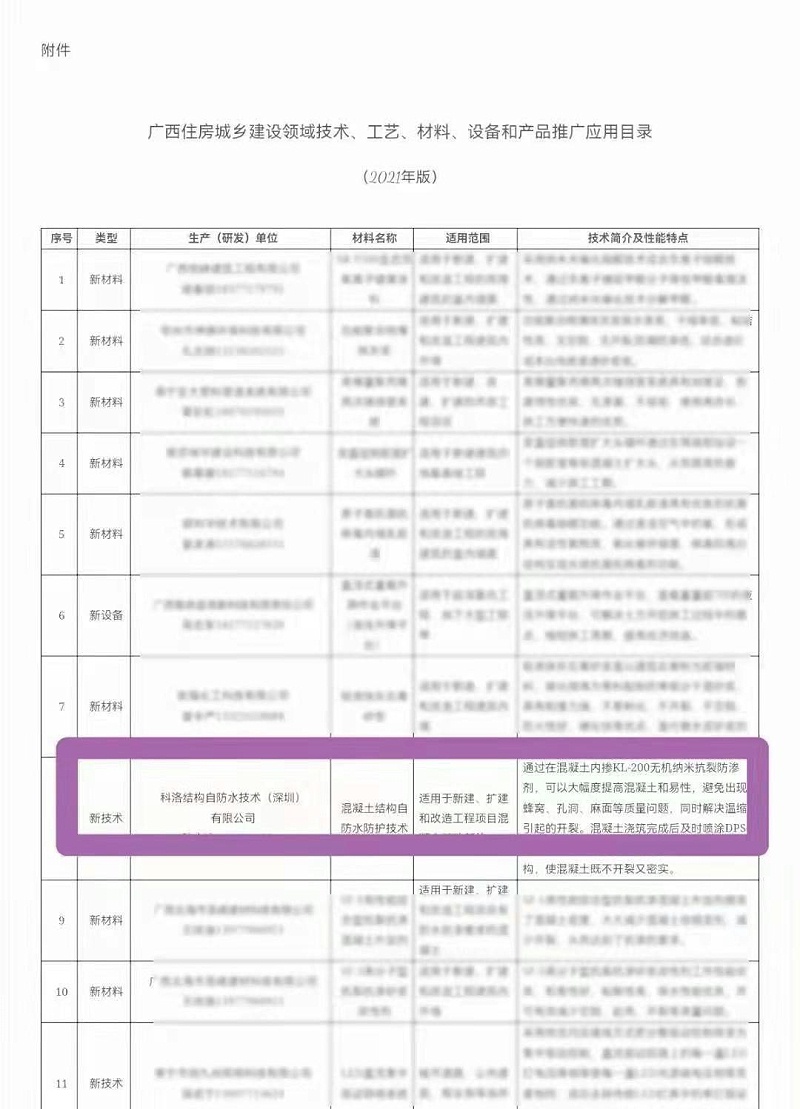 结构自防水技术标准